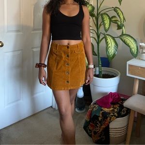 Mustard yellow corduroy skirt